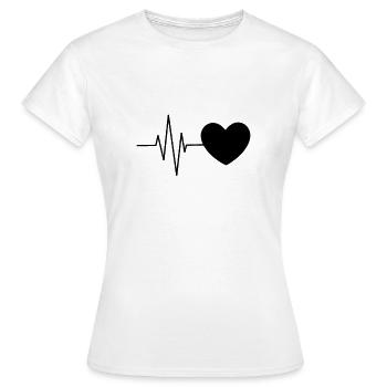 Battement de coeur - T-shirt Femme - blanc - Devant - AI Model Female 172 dark (172cm)