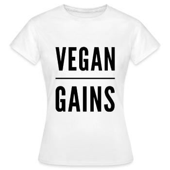 Gains végétaliens - T-shirt Femme - blanc - Devant - AI Model Female 172 dark (172cm)