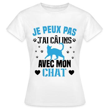 Ich kann nicht mit meinem Katzengeschenk kuscheln - Frauen T-Shirt - Weiß - Vorne - AI Model Female 172 dark (172cm)