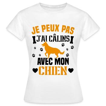 Ich kann nicht mit meinem Hundehumor kuscheln - Frauen T-Shirt - Weiß - Vorne - AI Model Female 172 dark (172cm)