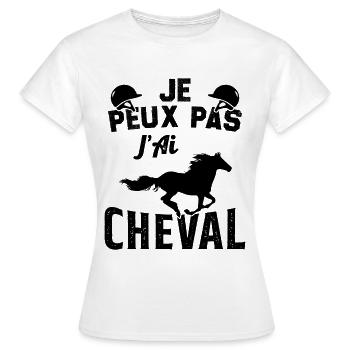 Ich kann nicht, ich habe ein Pferd - Frauen T-Shirt - Weiß - Vorne - AI Model Female 172 dark (172cm)