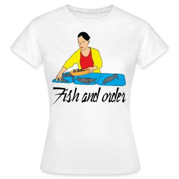 Fisch Stand Markt - Frauen T-Shirt - Weiß - Vorne - AI Model Female 172 dark (172cm)