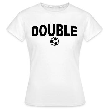 15 Double Bayern Fussball 2c Fußball - Frauen T-Shirt - Weiß - Vorne - AI Model Female 172 dark (172cm)
