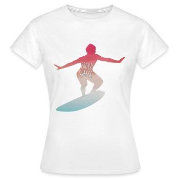 Surfergirl - Frauen T-Shirt - Weiß - Vorne - AI Model Female 172 dark (172cm)