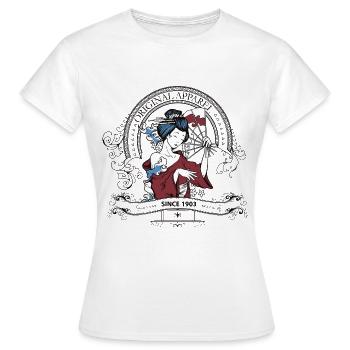 Japan Asiatisch Stäbchen Frau Chinesisch Geschenk - Frauen T-Shirt - Weiß - Vorne - AI Model Female 172 dark (172cm)