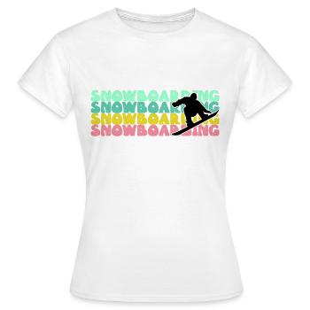 Snowboarding Snowboarding Snowboarding Snowboarder - Women's T-Shirt - white - Front - AI Model Female 172 dark (172cm)