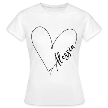 Alessia Name Herzlinie - Frauen T-Shirt - Weiß - Vorne - AI Model Female 172 dark (172cm)