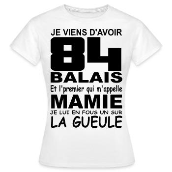 84 ans / anniversaire 84 ans / cadeau 84 ans - T-shirt Femme - blanc - Devant - AI Model Female 172 dark (172cm)