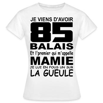 85 ans / anniversaire 85 ans / cadeau 85 ans - T-shirt Femme - blanc - Devant - AI Model Female 172 dark (172cm)