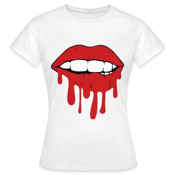 Sur la morsure de la lèvre - T-shirt Femme - blanc - Devant - AI Model Female 172 dark (172cm)