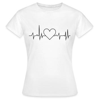 Fréquence cardiaque - T-shirt Femme - blanc - Devant - AI Model Female 172 dark (172cm)