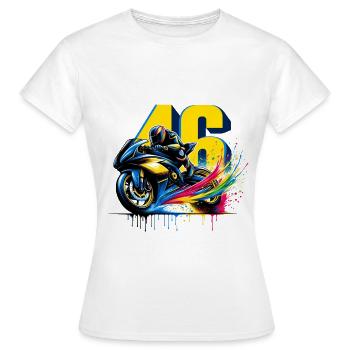 Moto valentino Motard t-shirt rossi 46 - T-shirt Femme - blanc - Devant - AI Model Female 172 dark (172cm)