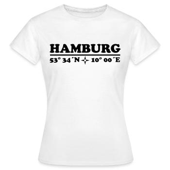 Hamburg Koordinaten 1c Längengrad Breitengrad - Frauen T-Shirt - Weiß - Vorne - AI Model Female 172 dark (172cm)