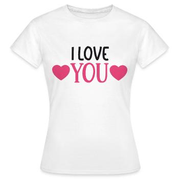 Je t’aime Cœurs - T-shirt Femme - blanc - Devant - AI Model Female 172 dark (172cm)