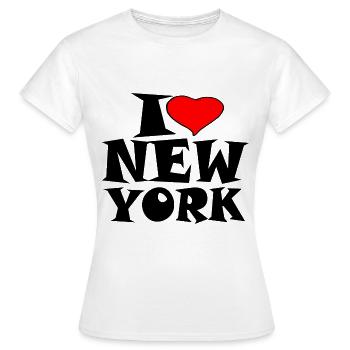 New York - J'aime New York - J'adore New York - T-shirt Femme - blanc - Devant - AI Model Female 172 dark (172cm)