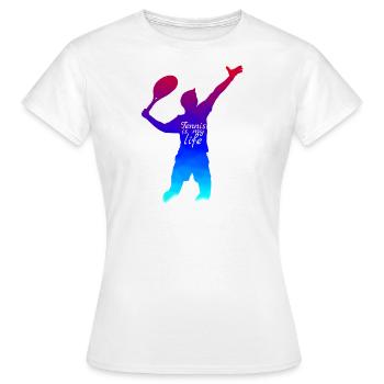 Joueur de tennis raquette de tennis - T-shirt Femme - blanc - Devant - AI Model Female 172 dark (172cm)