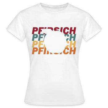 Pfirsich - Frauen T-Shirt - Weiß - Vorne - AI Model Female 172 dark (172cm)