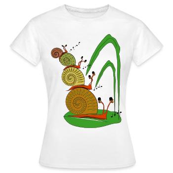 schnecken gesang - Frauen T-Shirt - Weiß - Vorne - AI Model Female 172 dark (172cm)