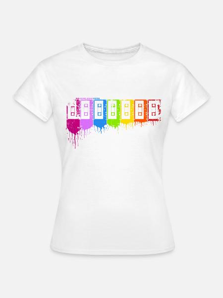 Rainbow Cassettes - Frauen T-Shirt - Weiß