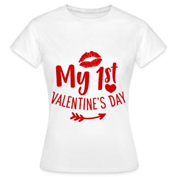 Mon premier cadeau d'amour de Saint Valentin - T-shirt Femme - blanc - Devant - AI Model Female 172 dark (172cm)