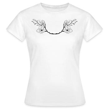 Branche de magnolia - T-shirt Femme - blanc - Devant - AI Model Female 172 dark (172cm)