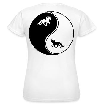 Islandpferde Yin Yang Freizeitreiten Pferd - Frauen T-Shirt - Weiß - Hinten - AI Model Female 172 dark (172cm)