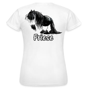 Drôle frison - frison - Cheval - T-shirt Femme - blanc - Dos - AI Model Female 172 dark (172cm)