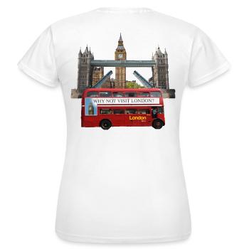 London Landmarks Collage - Frauen T-Shirt - Weiß - Hinten - AI Model Female 172 dark (172cm)