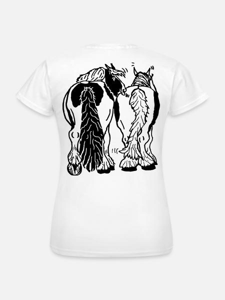 Lustige Tinker von hinten, Reiten Pferde - Frauen T-Shirt - Weiß