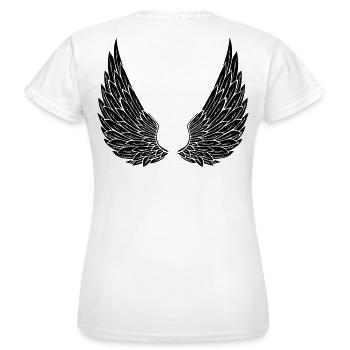 Engelsflügel - Frauen T-Shirt - Weiß - Hinten - AI Model Female 172 dark (172cm)
