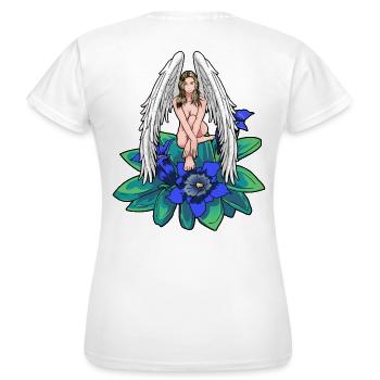 Alpes célestes Ange Gentiane Tyrol Ange gardien - T-shirt Femme - blanc - Dos - AI Model Female 172 dark (172cm)