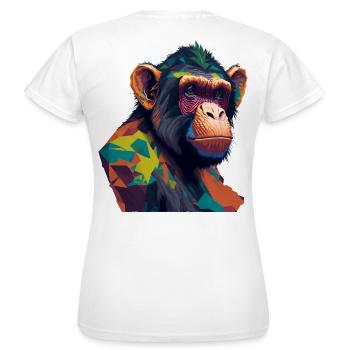 Schimpanse - Frauen T-Shirt - Weiß - Hinten - AI Model Female 172 dark (172cm)