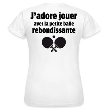table tennis, table tennis, table tennis - Women's T-Shirt - white - Back - AI Model Female 172 dark (172cm)