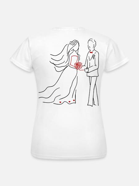 Hochzeit Braut und Bräutigam - Frauen T-Shirt - Weiß