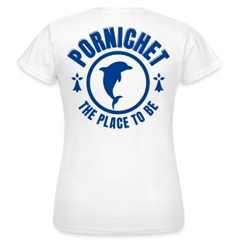 Bretagne, Pornichet, Sommerferien - Frauen T-Shirt - Weiß - Hinten - AI Model Female 172 dark (172cm)