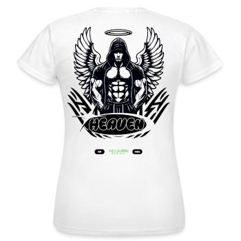 Heaven's Guardian Engel - Streetwear Graphic - Frauen T-Shirt - Weiß - Hinten - AI Model Female 172 dark (172cm)