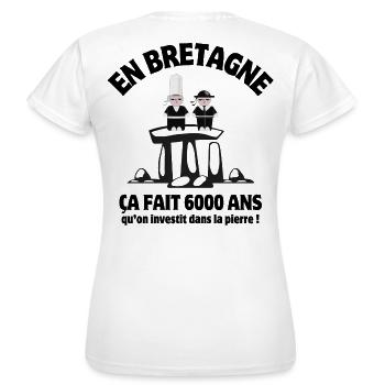 Bretagne, Bretagne Humor, Breizh - Frauen T-Shirt - Weiß - Hinten - AI Model Female 172 dark (172cm)