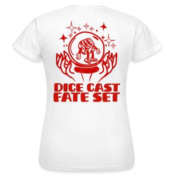 The die is cast, fate is sealed - Women's T-Shirt - white - Back - AI Model Female 172 dark (172cm)