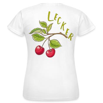 Kirschen  - Frauen T-Shirt - Weiß - Hinten - AI Model Female 172 dark (172cm)