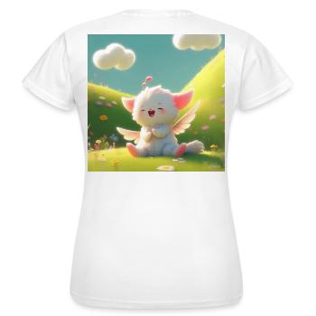 Entwurf - Frauen T-Shirt - Weiß - Hinten - AI Model Female 172 dark (172cm)