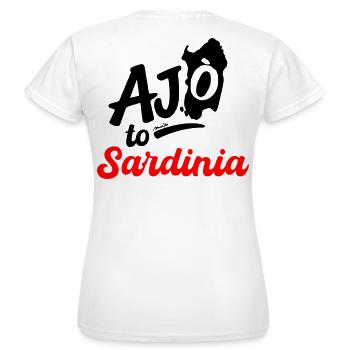 ajó to Sardinia, ajó in Sardinia! - Women's T-Shirt - white - Back - AI Model Female 172 dark (172cm)