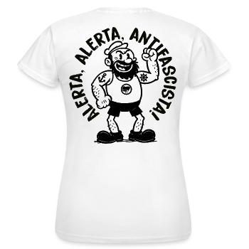 Alerta Antifascista - Frauen T-Shirt - Weiß - Hinten - AI Model Female 172 dark (172cm)