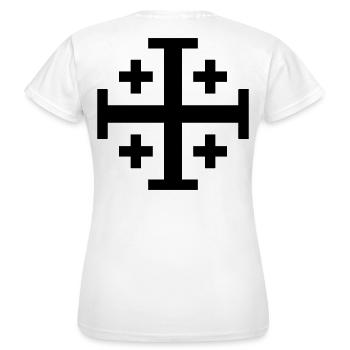Kreuzritter-Kreuz - Frauen T-Shirt - Weiß - Hinten - AI Model Female 172 dark (172cm)