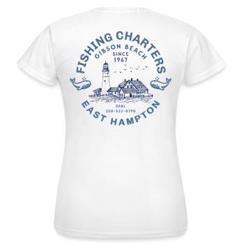 Fishing Charter East Hampton - T-shirt Femme - blanc - Dos - AI Model Female 172 dark (172cm)