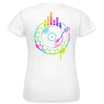 Musique Vinyle Platine DJ Equalizer Retro - T-shirt Femme - blanc - Dos - AI Model Female 172 dark (172cm)