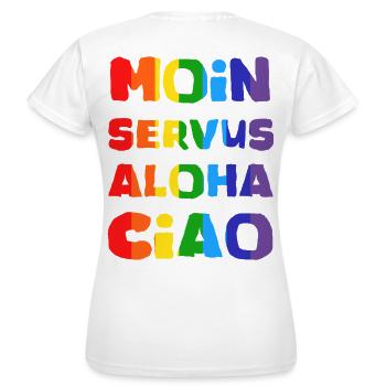 Rainbow Greetings Collection - Women's T-Shirt - white - Back - AI Model Female 172 dark (172cm)