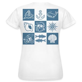 Nautisch-Graphisches Marine-Kollegium mit dem Weihnachtsmann - Frauen T-Shirt - Weiß - Hinten - AI Model Female 172 dark (172cm)