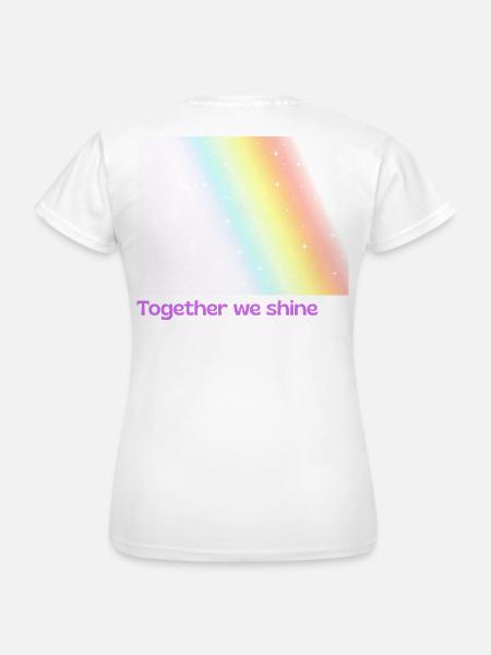 Pride / CSD / LGBTQ+ Design "together we shine" - Frauen T-Shirt - Weiß