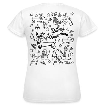 Écriture du pays des merveilles viennois - T-shirt Femme - blanc - Dos - AI Model Female 172 dark (172cm)