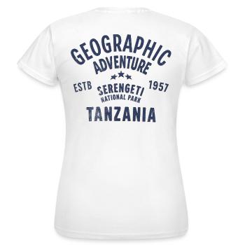 Tansania: Serengeti Geographisches Abenteuer - Frauen T-Shirt - Weiß - Hinten - AI Model Female 172 dark (172cm)